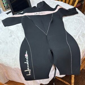 Black and Pink One Piece shorty Wetsuit
